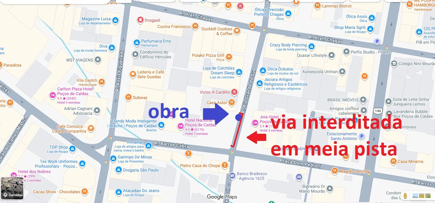 Atenção, Motoristas: Rua Rio Grande do Sul tem Trecho Parcialmente Interditado nesta Terça para Obras Essenciais na Rede de Esgoto do DMAE