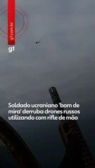 Em Voo Aéreo Inusitado: Soldado Ucraniano ‘Bom de Mira’ Abate Drones Russos com Rifle de Mão de Avião Soviético Antigo