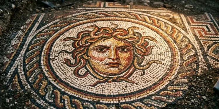 Arqueólogos em Mérida Desvendam Mosaico Romano da Medusa Perfeitamente Preservado, Revelando Segredos de uma Antiga Domus